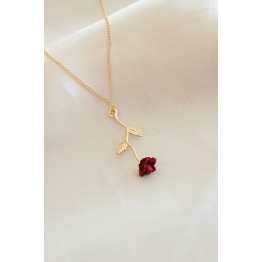 Kırmızı Gül Figürlü Kolye TJ-BKO6392