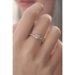 Gümüş Renk Halat Düğüm Model Kadın Yüzük TJ-BYK2417