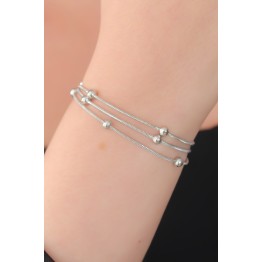 316L Çelik Gümüş Renk Minimal Top Figür Kadın Bileklik TJ-BB5142