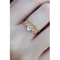 Gold Renk Zirkon Taşlı Taç Model Kadın Yüzük TJ-BYK2665