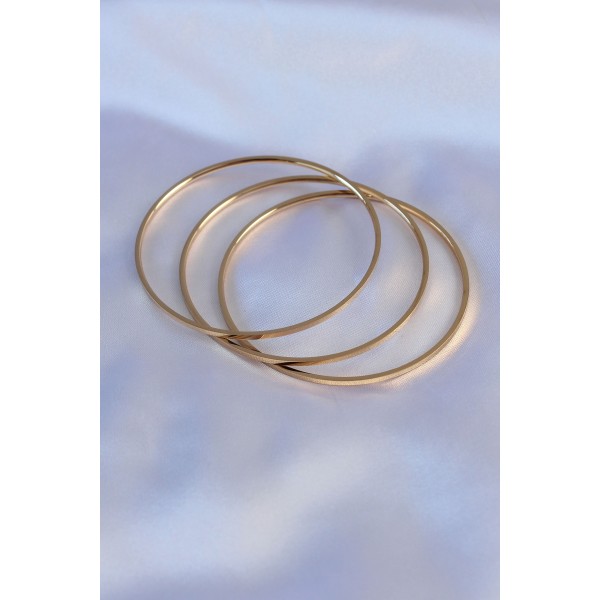 316L Çelik Gold Renk Ajda Model Kadın 65 mm Bilezik TJ-BB5361