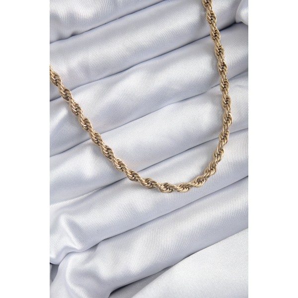 316L Çelik Gold Renk 60 cm Burgu Model Kadın Kolye TJ-BKO7972