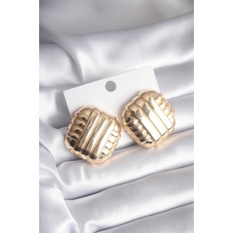 Pirinç Gold Renk İşleme Detay Kadın Küpe TJ-BKP8403