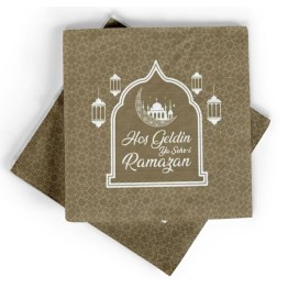Altın Renk Hoşgeldin Ya Şehr-i Ramazan Kağıt Peçete 20 Adet