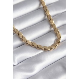 316L Çelik Gold Renk Kesim Arpa Zincir Model Kadın Kolye TJ-BKO8285
