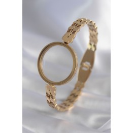 316L Çelik Gold Renk Arpa İşleme Açılabilir Fanus Model Kadın Kelepçe TJ-BB5911