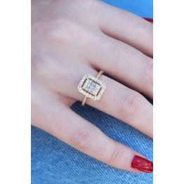 Gold Renk Baget Zirkon Taşlı Kadın Yüzük TJ-BYK2601