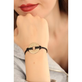HOPE (Umutlu) Siyah Deri İpli Unisex Mood Bileklik TJ-BB1985