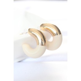 CCB Krem Gold Çift Renk Küpe TJ-BKP8870