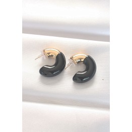 CCB Siyah Gold Çift Renk Küpe TJ-BKP8875