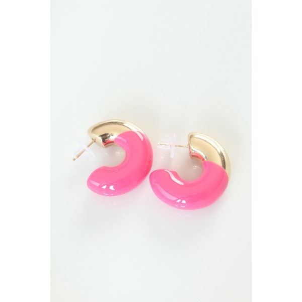 CCB Pembe Gold Çift Renk Küpe TJ-BKP8877
