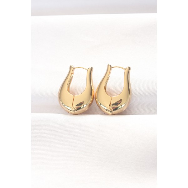 Pirinç Gold Renk Bombeli Küpe TJ-BKP8878