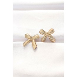 Pirinç Gold Renk Fiyonk Küpe TJ-BKP8881