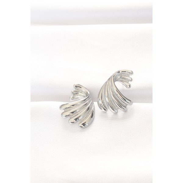 Pirinç Gümüş Renk Küpe TJ-BKP8884