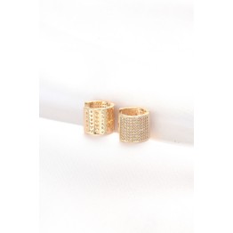 Pirinç Gold Renk Taşlı Minimal Küpe TJ-BKP8890
