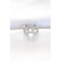 Zirkon Taşlı Silver Renk Ayarlanabilir Yüzük TJ-BYK3108