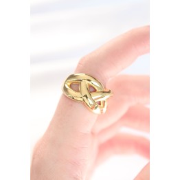 Düğüm Model Gold Renk Ayarlanabilir Yüzük TJ-BYK3126