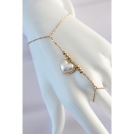 316L Çelik Gold Renk Beyaz Bubble Kalp Tasarımlı Şahmeran TJ-SN576