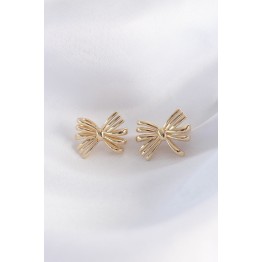 Pirinç Gold Renk Fiyonk Küpe TJ-BKP8930