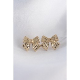 Pirinç Gold Renk Fiyonk Küpe TJ-BKP8942