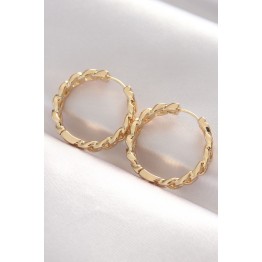 Pirinç Gold Renk Zincir Model Halka Küpe TJ-BKP8970