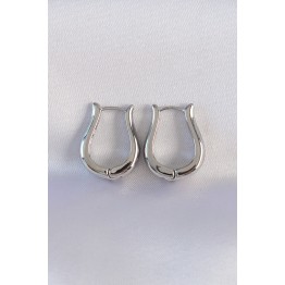 Pirinç Gümüş Renk İçi Boş Gül Küpe TJ-BKP8977