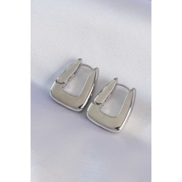 Pirinç Gümüş Renk Kalın Küpe TJ-BKP8979
