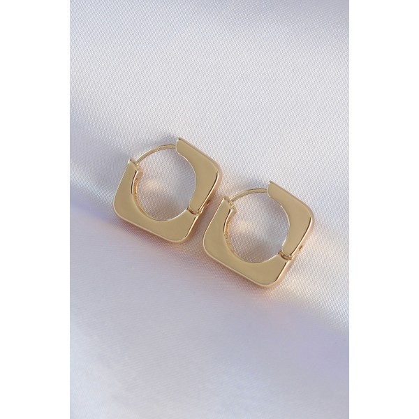 Pirinç Gold Renk Kare Küpe TJ-BKP8986