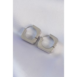 Pirinç Gümüş Renk Kare Küpe TJ-BKP8987