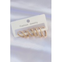 Pirinç Gold Renk İnce Oval Küpe Seti TJ-BKP8988