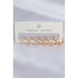 Pirinç Gold Renk Kalp Model Küpe Seti TJ-BKP8992