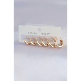Pirinç Gold Renk Oval Küpe Seti TJ-BKP8998