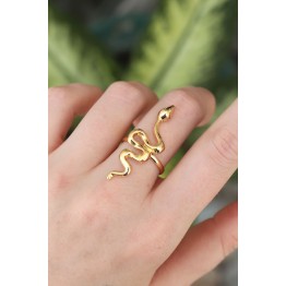 Pirinç Gold Renk Ayarlanabilir Yılan Yüzük TJ-BYK3162