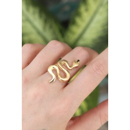 Pirinç Gold Renk Ayarlanabilir Yılan Yüzük TJ-BYK3164