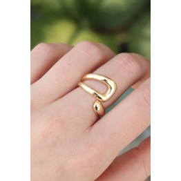 Pirinç Gold Renk Ayarlanabilir Yüzük TJ-BYK3176