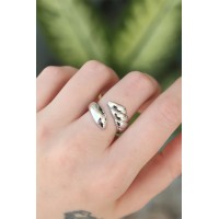 Pirinç Gümüş Renk Ayarlanabilir Sarmal Yüzük TJ-BYK3195