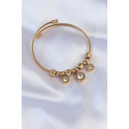 316L Çelik Gold Renk Zirkon Taşlı Model Charm Bileklik TJ-BB6089