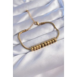 316L Çelik Gold Renk Oval Figürlü Bileklik TJ-BB6096