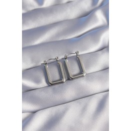 316L Çelik Gümüş Renk Dikdörtgen Model Küpe TJ-BKP9038