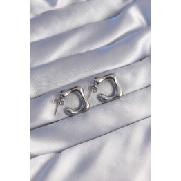 316L Çelik Gümüş Renk Minimal Bubble Küpe TJ-BKP9042