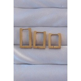 316L Çelik Gold Renk Dikdörtgen Küpe Seti TJ-BKP9159