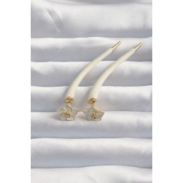 Pirinç Krem Renk Botega Küpe TJ-BKP9169