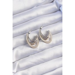 Pirinç Gold Gümüş Renkli Düz Plaka Halka Küpe TJ-BKP9229