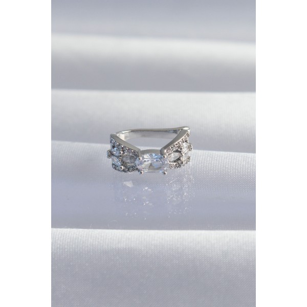 Pirinç Gümüş Renk Zirkon Taş Kaplama Earcuff Küpe TJ-BKP9336