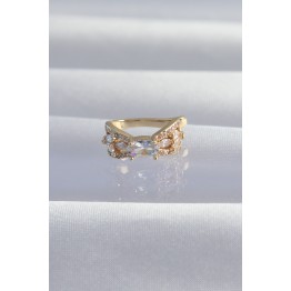 Pirinç Gold Renk Zirkon Taş Kaplama Earcuff Küpe TJ-BKP9337