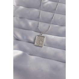 316L Çelik Zincir Gümüş Renk Zirkon Taşlı Ay Yıldız Figürlü Tarot Kolye TJ-BKO9022