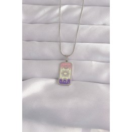316L Çelik Gümüş Renk Karışık Mineli Ay Figür Tarot Kolye TJ-BKO9044
