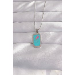 316L Çelik Gümüş Renk Mavi Mineli Tarot Kolye TJ-BKO9046