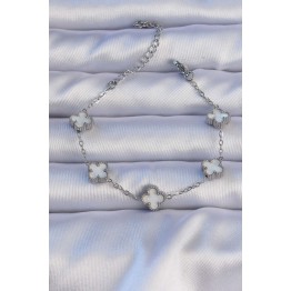 316L Çelik Gümüş Renk Sedefli Baby Boy Yonca Model Bileklik TJ-BB6302
