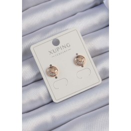 Xuping Rose Renk Zirkon Taşlı Yansımalı Oval Küpe TJ-BKP9414